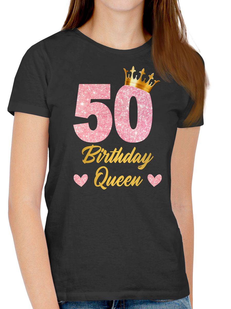 Shirtracer 50 Birthday Queen Geburtstags Königin Geburtstagsgeschenk 50 Shirts & Mehr Shirtracer Zeitbegrenzte Promotion