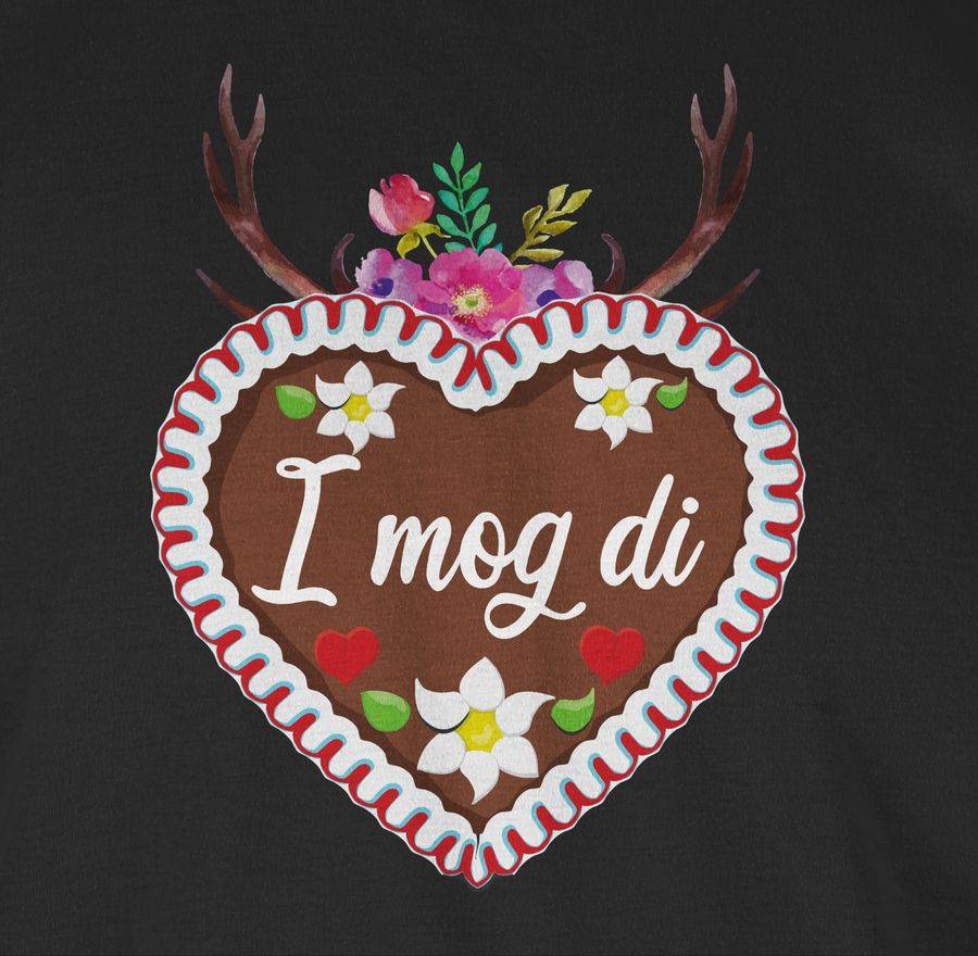 Shirtracer Lebkuchenherz I mog di mit Geweih und Blumen Shirts & Mehr Shirtracer Vierteljährliche Förderung