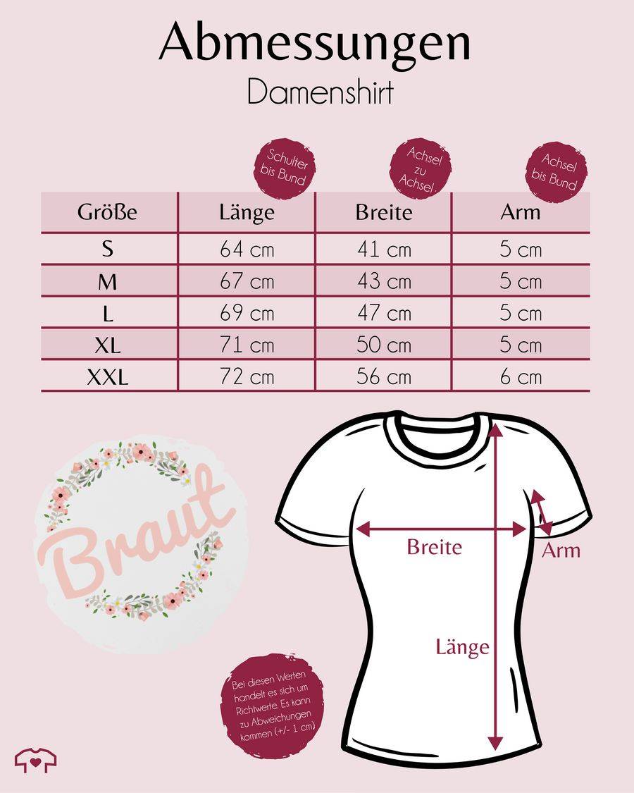 Shirtracer Braut Blumenkranz rosa Shirts & Mehr Shirtracer Nur noch ein Tag übrig