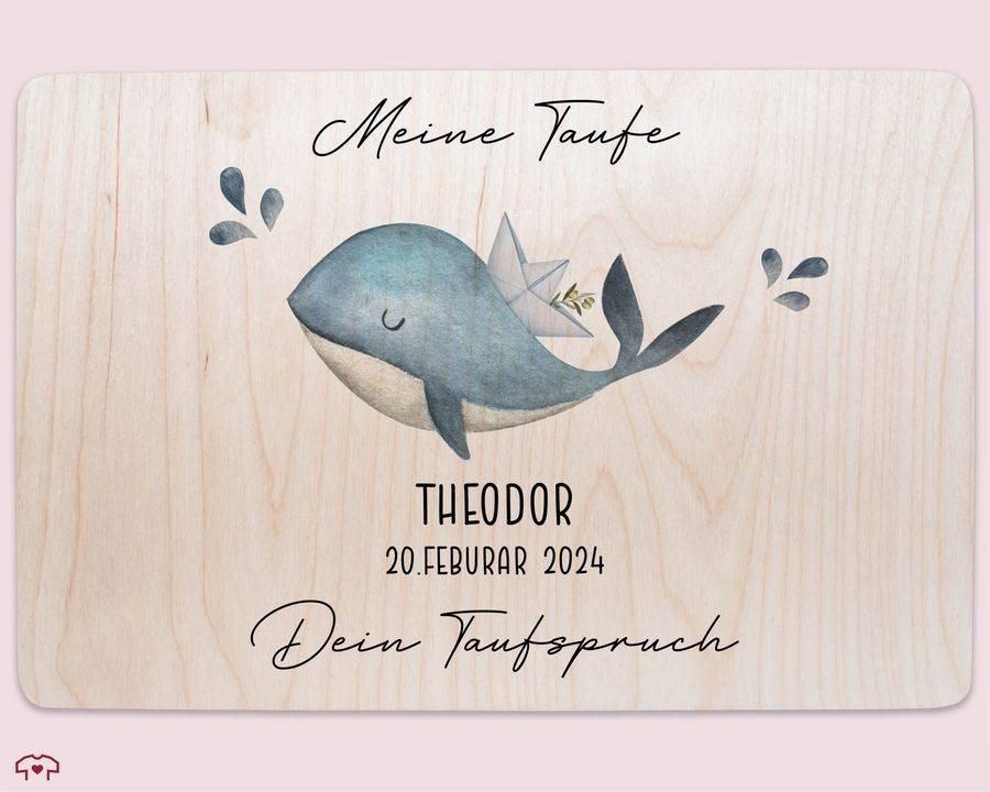 Shirtracer Meine Taufe Wunschtext mit Wal und Name Taufe Erinnerungsbox Taufgeschenk Erinnerungen an die Taufe Shirtracer Hotsell