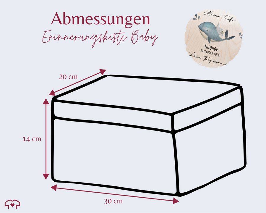 Shirtracer Meine Taufe Wunschtext mit Wal und Name Taufe Erinnerungsbox Taufgeschenk Erinnerungen an die Taufe Shirtracer Hotsell