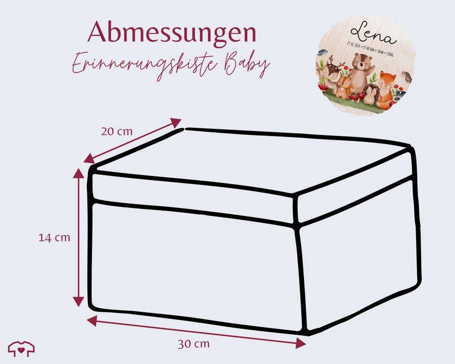 Shirtracer Baby Erinnerungsbox Waldtiere Holzkiste zur Geburt Personalisiert mit Name Dat Shirtracer Sonderangebot