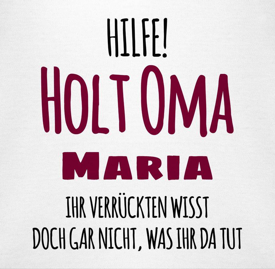 Shirtracer Hilfe Holt Oma - Geschenk zur Geburt Omi: Tshirt Turnbeutel Shirtracer Preisnachlass