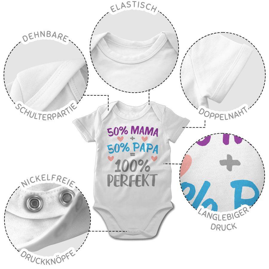 Shirtracer 50 % Mama 50 % Papa 100 % Perfekt Shirts & Mehr Shirtracer Saisonschlussverkauf