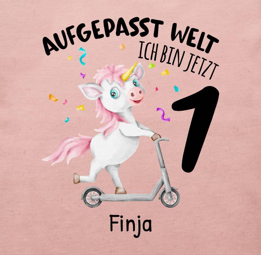Shirtracer Aufgepasst Welt - Ich bin jetzt 1 - Geburtstagsoutfit Einhorn Ich bin 1 Geschenk Shirtracer Weihnachtsangebot