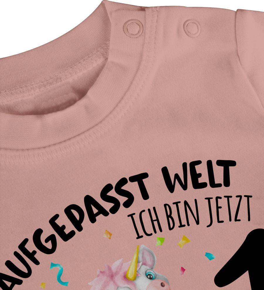 Shirtracer Aufgepasst Welt - Ich bin jetzt 1 - Geburtstagsoutfit Einhorn Ich bin 1 Geschenk Shirtracer Weihnachtsangebot