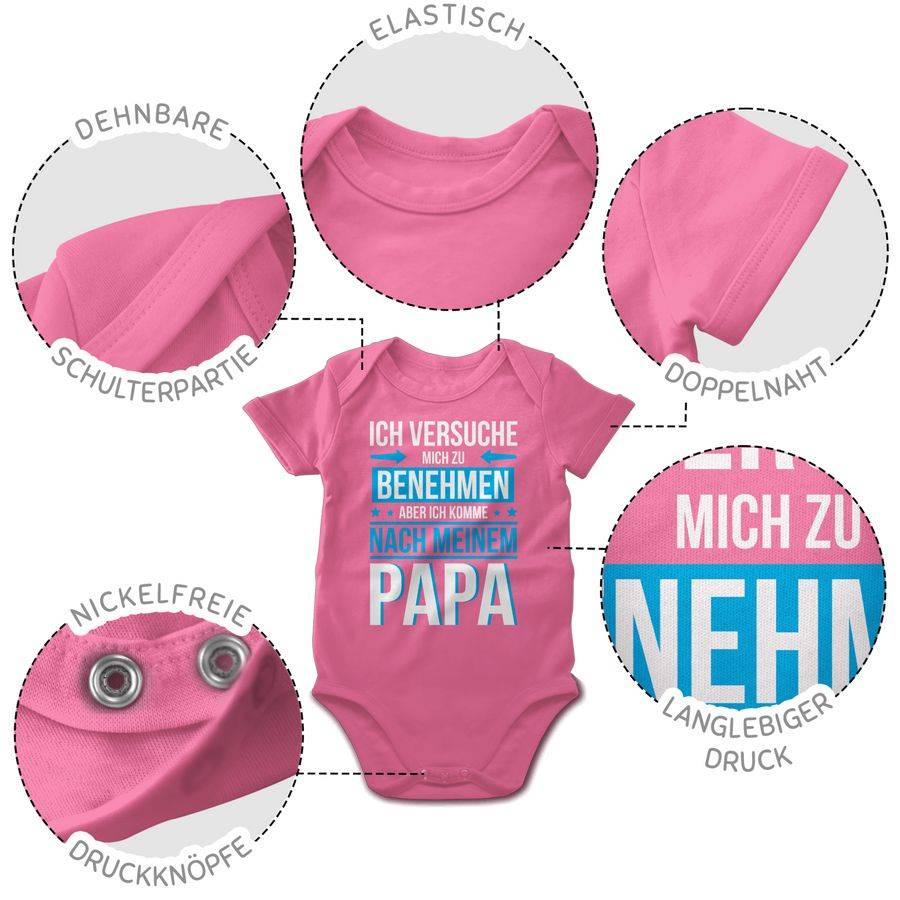 Shirtracer Ich versuche mich zu benehmen aber ich komme nach meinem Papa blau: Tshirt Rucks Shirtracer Große Rabatte