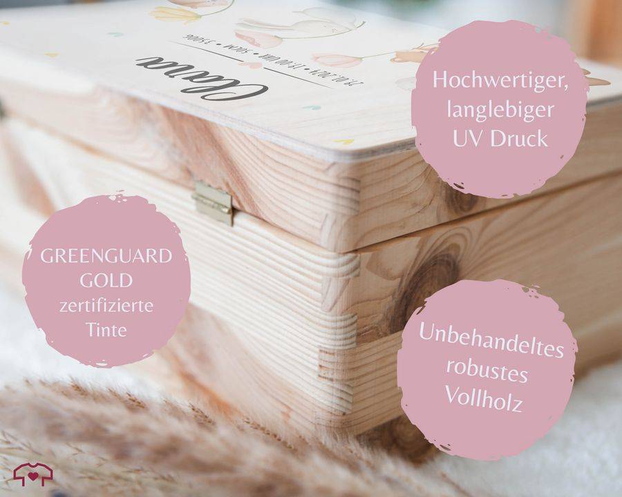 Shirtracer Erinnerungskiste Baby Personalisiert Erinnerungsbox Baby Erinnerungen Waldtiere Bär Fuchs Hase Eichhörnchen Shirtracer Letzte 2 Tage