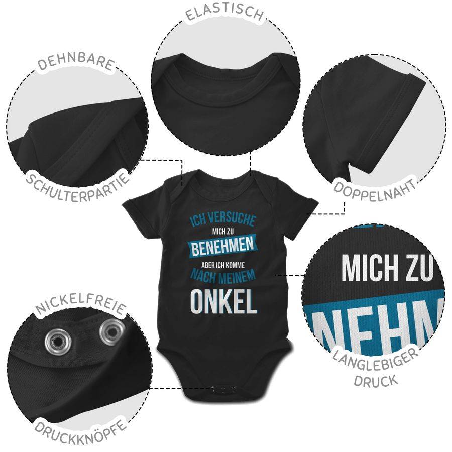 Shirtracer Ich versuche mich zu benehmen aber ich komme nach meinem Onkel: T-Shirt Turnbeut Shirtracer Zeitbegrenzte Promotion
