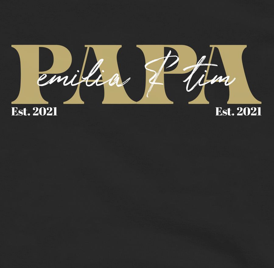 Shirtracer PAPA Geschenk mit Namen Kinder Datum Geburtsjahr Weihnachten Geburtstag: T-Shirt Shirtracer Online