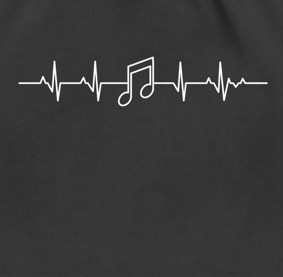Shirtracer Herzschlag Musik Note: Tshirt Turnbeutel Shirtracer im Angebot
