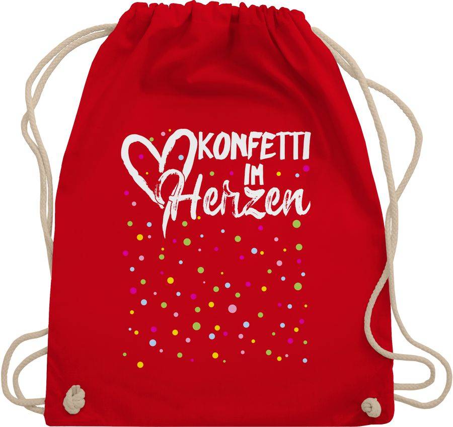 Shirtracer Konfetti im Herzen - weiß: T-Shirt Rucksack Shirtracer Limitierter Zeitrabatt