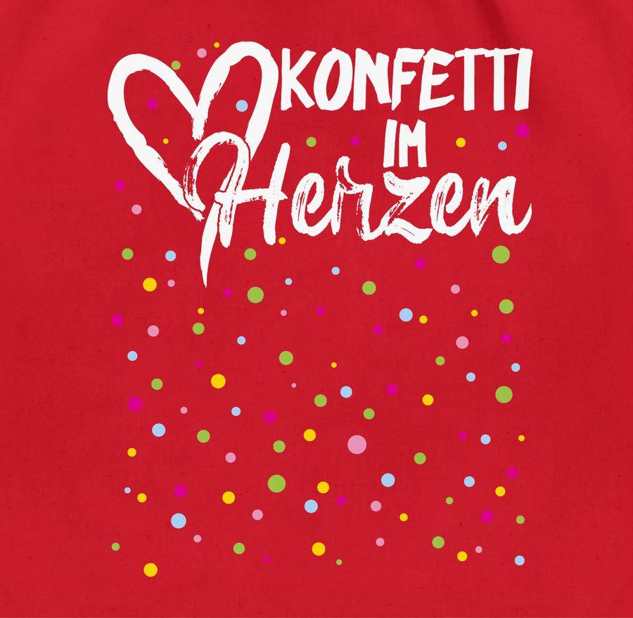 Shirtracer Konfetti im Herzen - weiß: T-Shirt Rucksack Shirtracer Limitierter Zeitrabatt