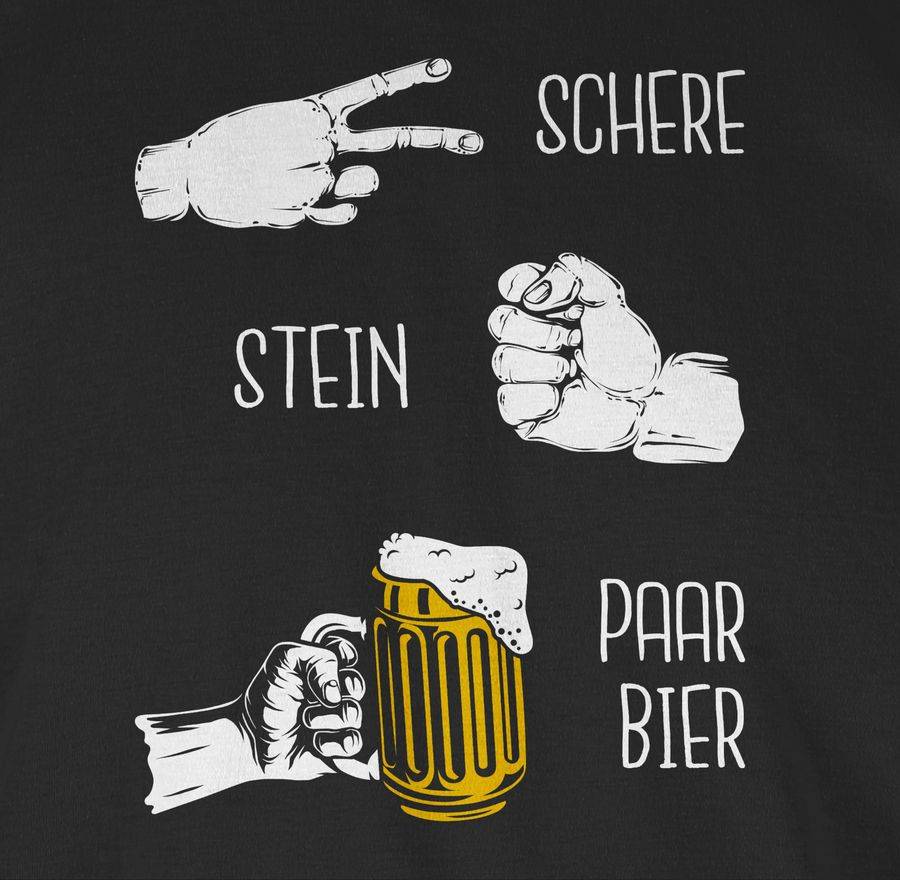 Shirtracer Biergeschenke Lustig - Schere Stein Bier - Hopfen - Herrentag Geschenk: T-Shirt Shirtracer Flash Sale