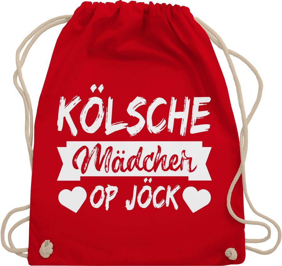 Shirtracer Kölner Sprichwort - Kölsche Mädcher op Jöck - weiß: T-Shirt Gym Bag Shirtracer Exklusive Angebote