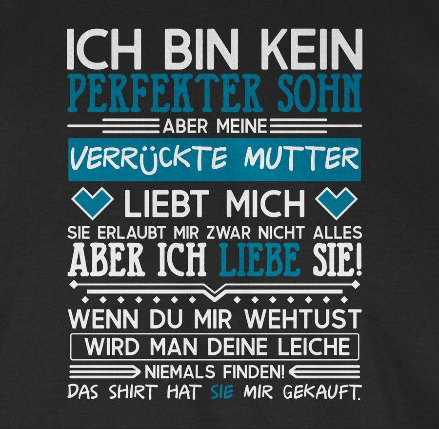 Shirtracer Ich bin kein perfekter Sohn - weiß: T-Shirt Gym Bag Shirtracer Kostenlose Rückgabe