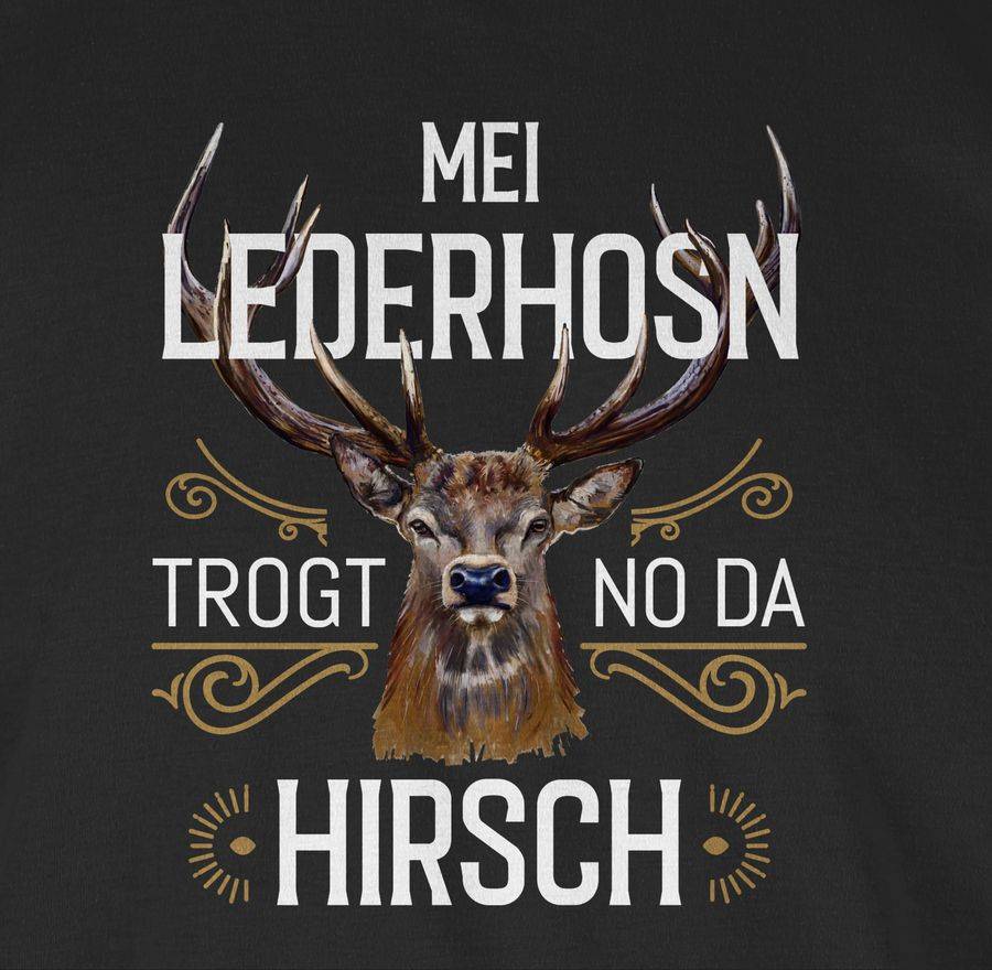 Shirtracer Mei Lederhosn trogt no da Hirsch - weiß braun: Tshirt Gym Bag Shirtracer Begrenzt auf 3 Tage