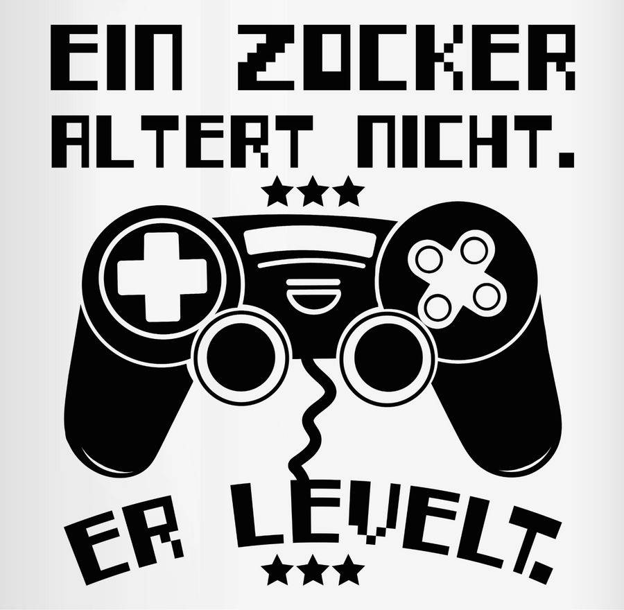 Shirtracer Ein Zocker altert nicht - er levelt: T-Shirt Turnbeutel Shirtracer Räumungsverkauf