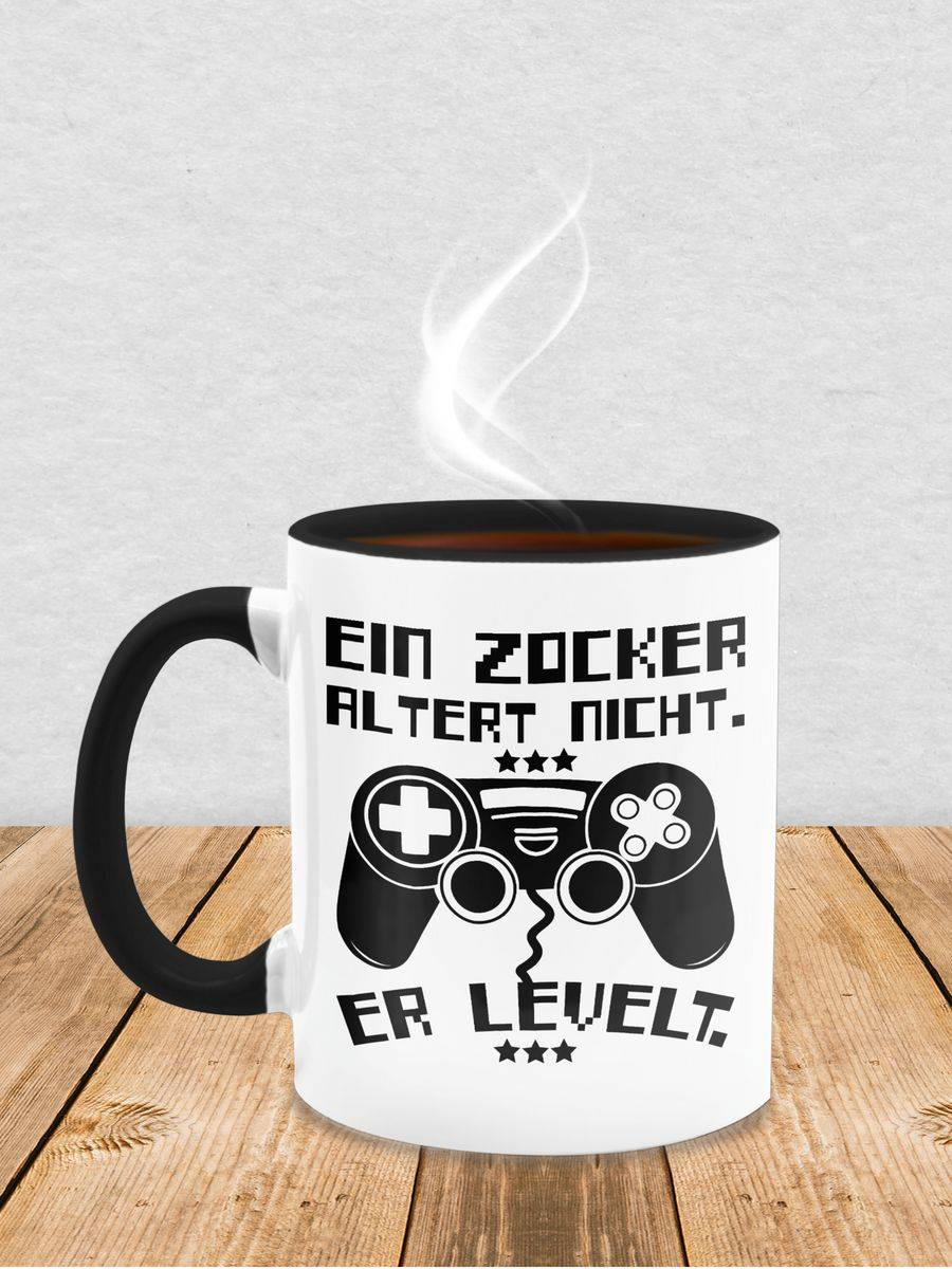 Shirtracer Ein Zocker altert nicht - er levelt: T-Shirt Turnbeutel Shirtracer Räumungsverkauf