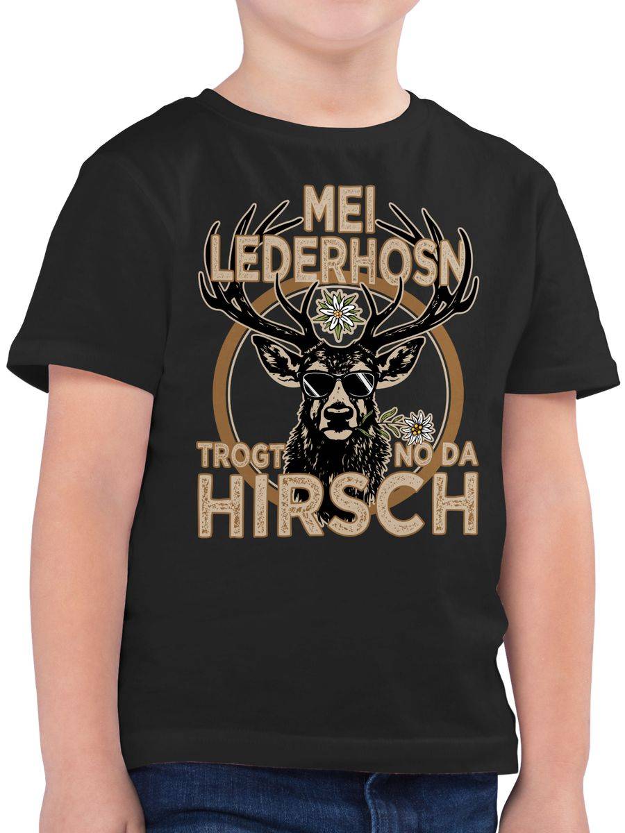 Shirtracer Trachten Outfit Lederhose Spruch Trägt der Hirsch: Tshirt Gym Bag Shirtracer Online