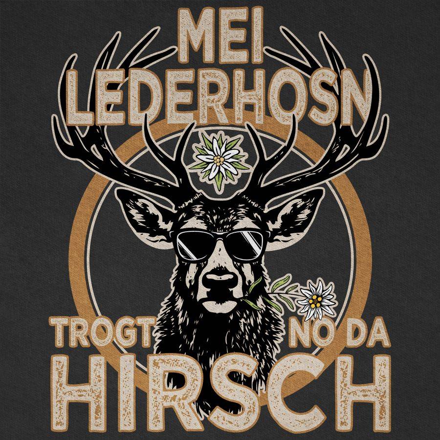 Shirtracer Trachten Outfit Lederhose Spruch Trägt der Hirsch: Tshirt Gym Bag Shirtracer Online