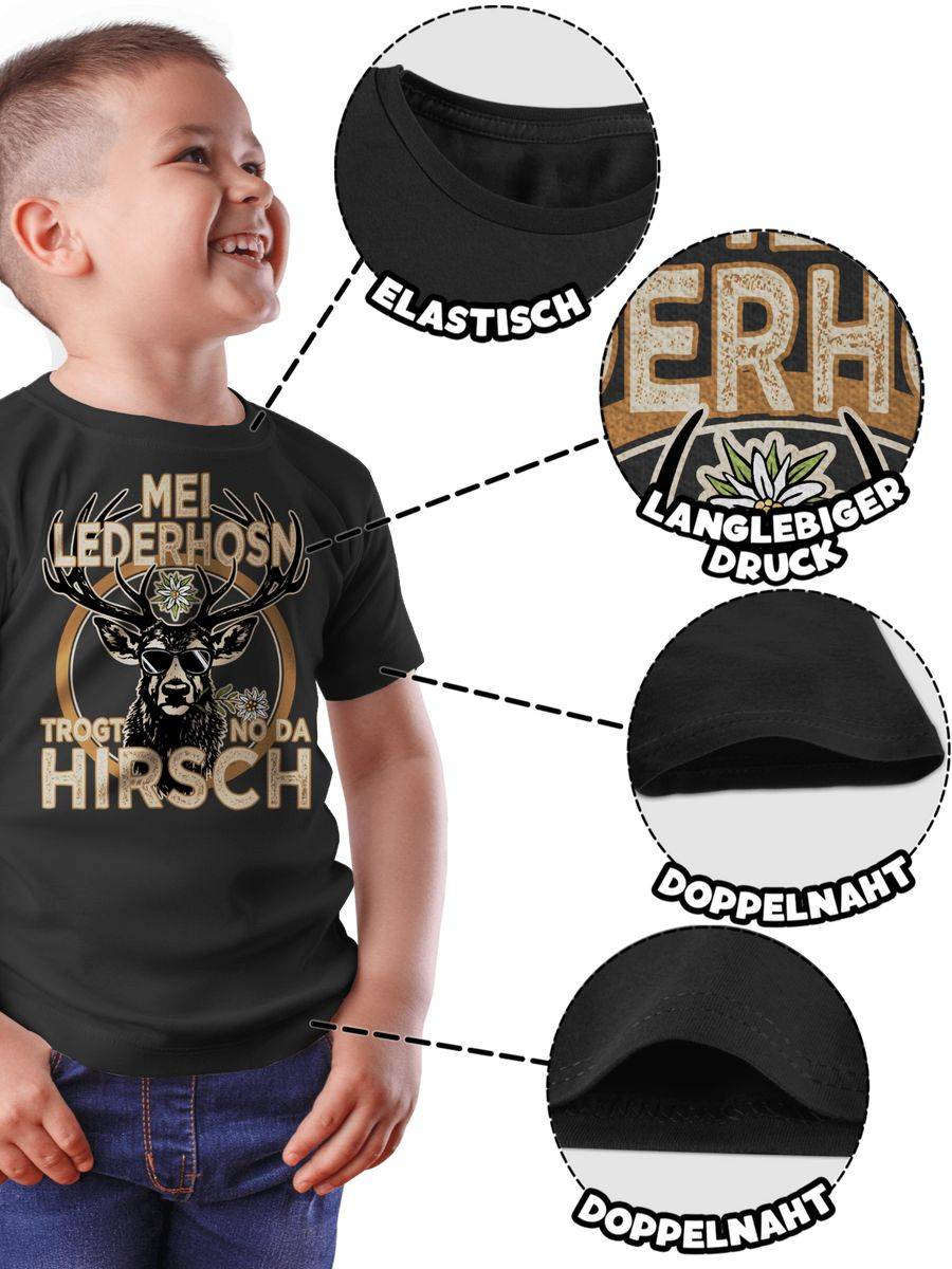 Shirtracer Trachten Outfit Lederhose Spruch Trägt der Hirsch: Tshirt Gym Bag Shirtracer Online