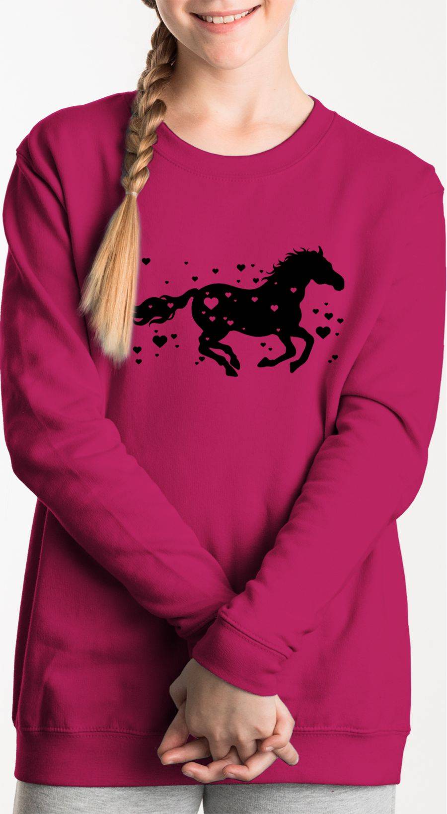 Shirtracer Pferd mit Herzen schwarz Shirts & Mehr Shirtracer Exklusive Angebote