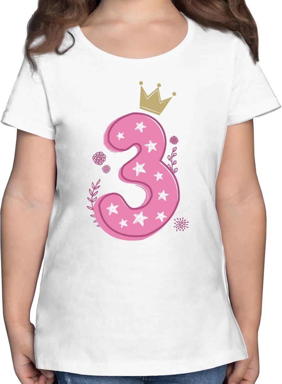 Shirtracer Dritter Mädchen Krone Sterne: T-Shirt Turnbeutel Shirtracer