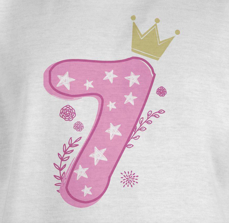 Shirtracer Siebter Mädchen Krone Sterne Shirts & Mehr Shirtracer Tägliche Deals