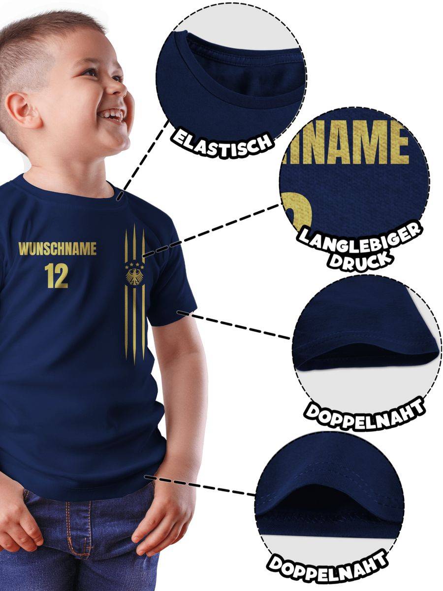 Shirtracer Deutschland Gold Name und Nummer - anpassbar Shirts & Mehr Shirtracer Sonderangebote