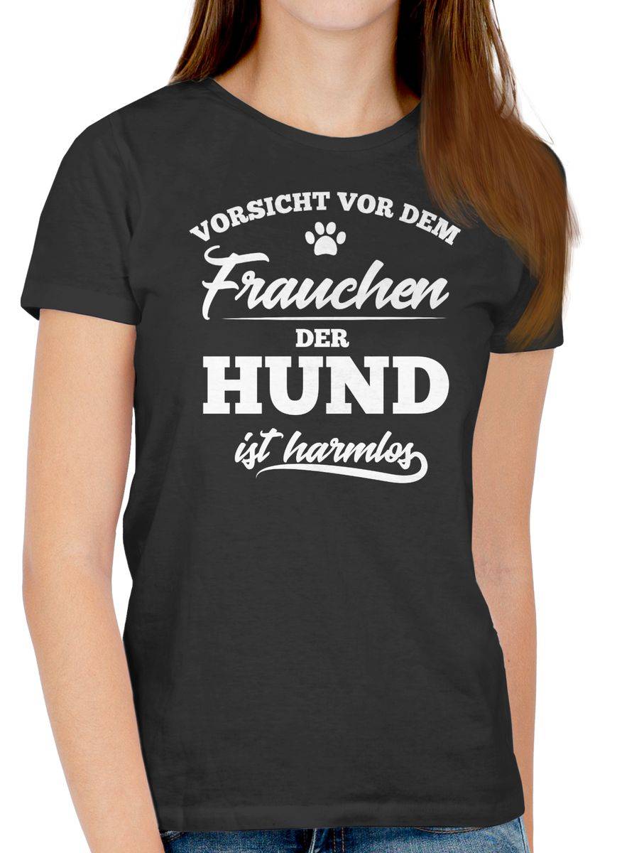 Shirtracer Vorsicht vor dem Frauchen der Hund ist harmlos Shirts & Mehr Shirtracer Riesige Ersparnisse