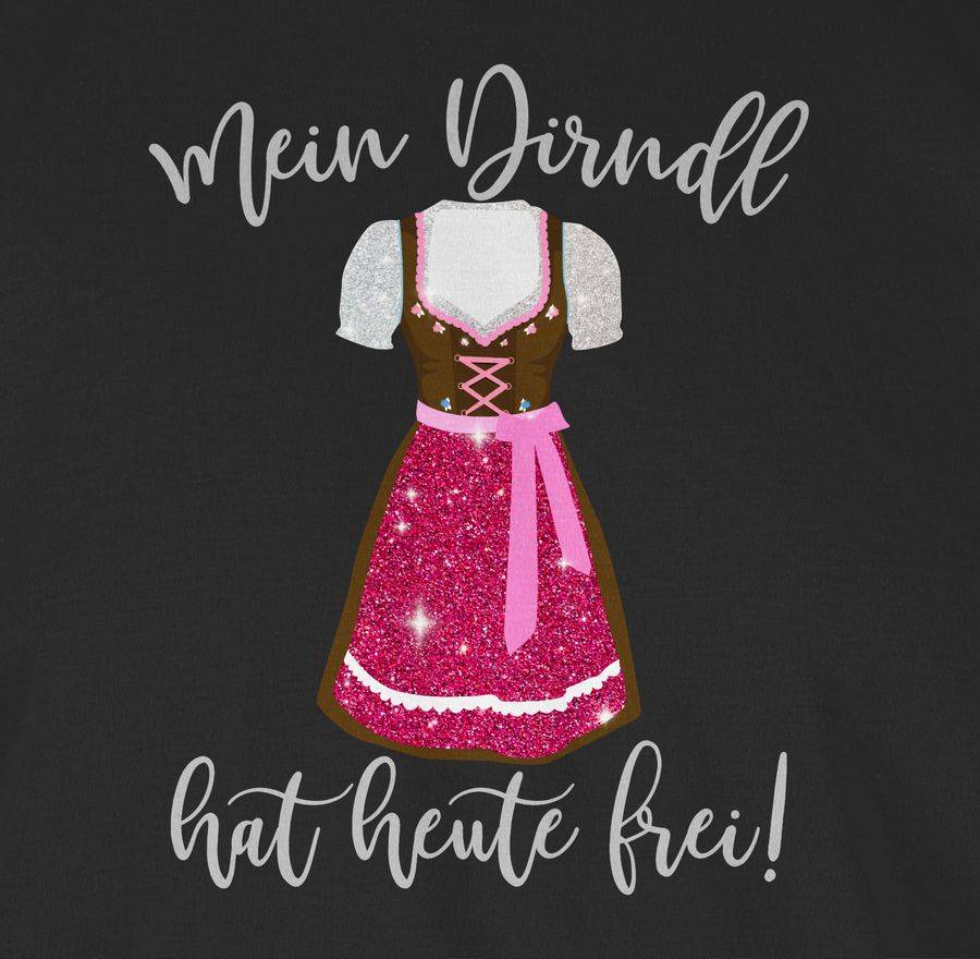 Shirtracer Mein Dirndl hat heute frei - Glitzer Optik: T-Shirt Turnbeutel Shirtracer VIP-Rabatte