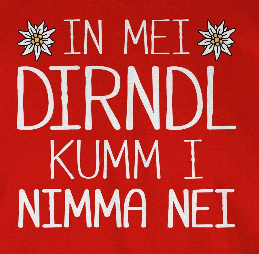 Shirtracer In mei Dirndl kumm i nimma nei weiß: Tshirt Rucksack Shirtracer Wochenangebot