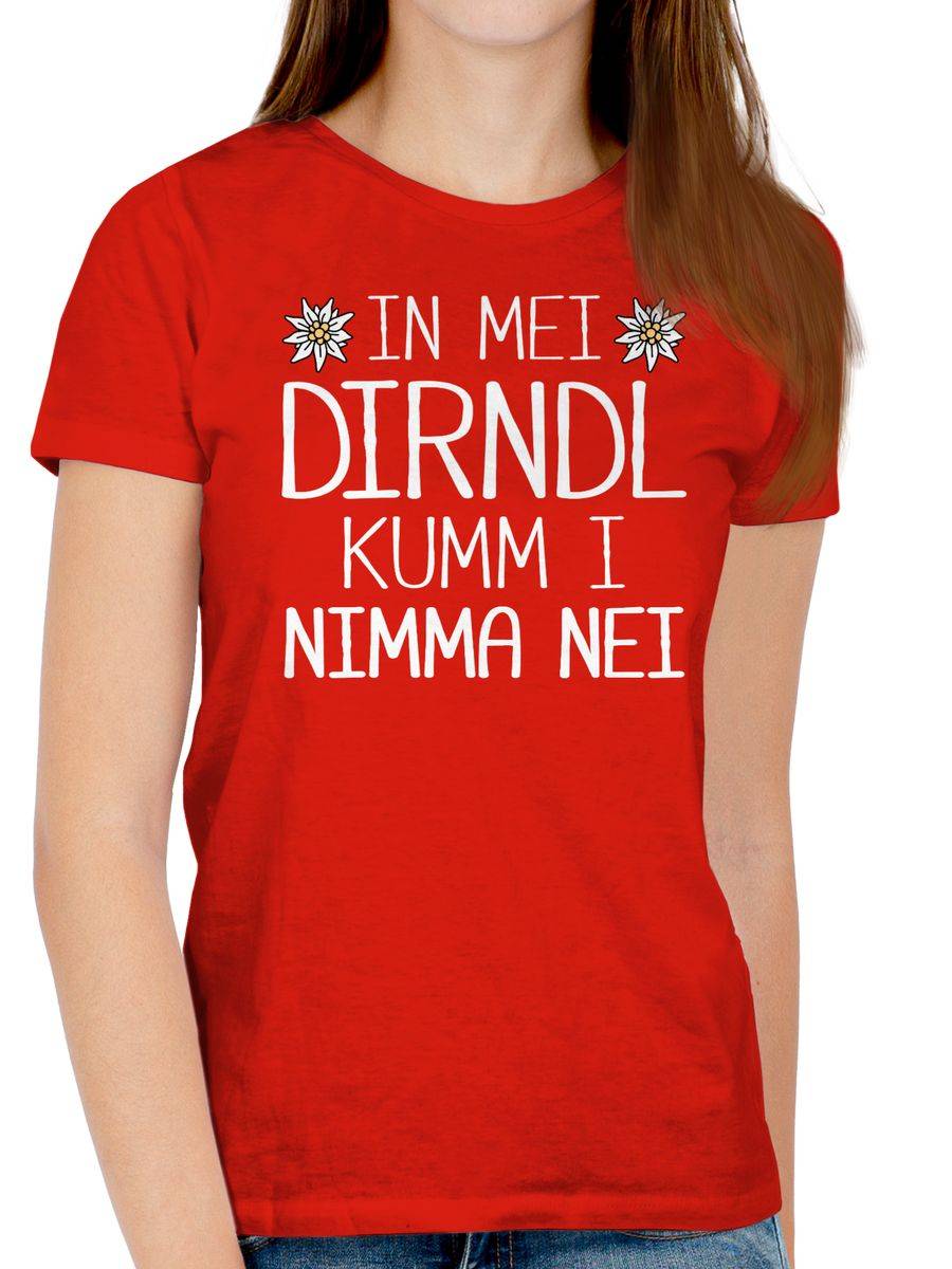 Shirtracer In mei Dirndl kumm i nimma nei weiß: Tshirt Rucksack Shirtracer Wochenangebot