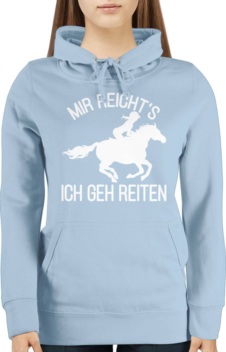 Shirtracer Mir reicht's ich geh reiten mit Pferd und Reiterin - weiß: T-Shirt Turnbeutel Shirtracer Begrenzte Freigabe