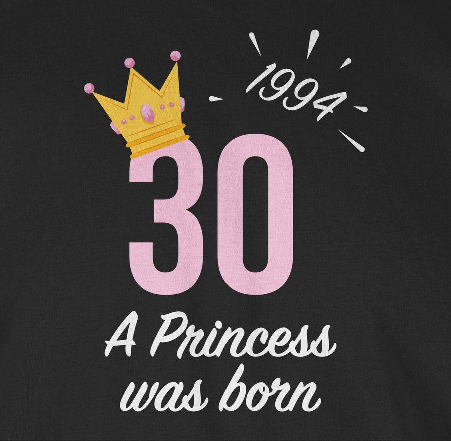 Shirtracer Dreißigster Mädchen Princess 1994: T-Shirt Turnbeutel Shirtracer Letzter Tag