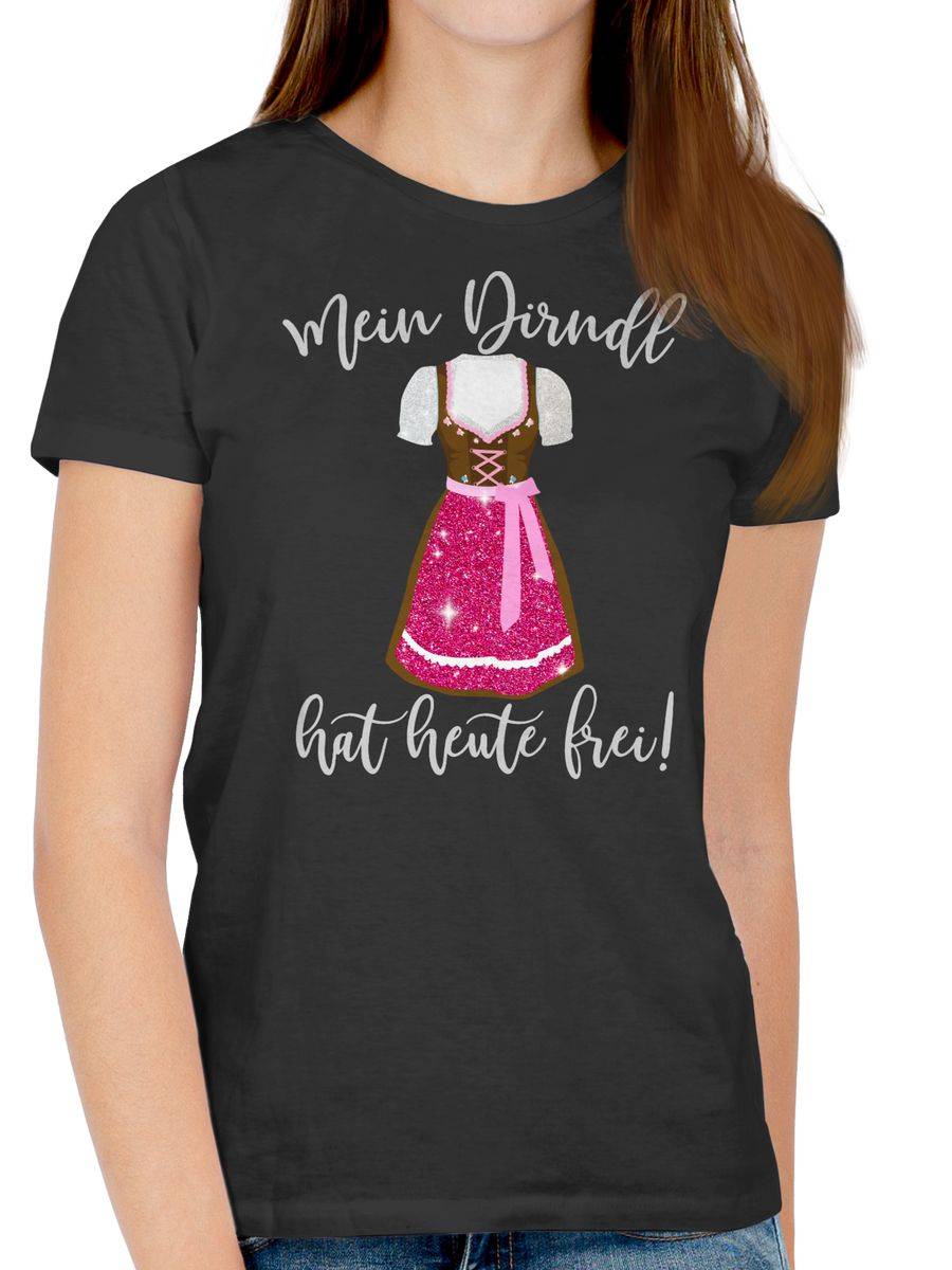 Shirtracer Mein Dirndl hat heute frei - Glitzer Optik: T-Shirt Turnbeutel Shirtracer Nur noch ein Tag übrig