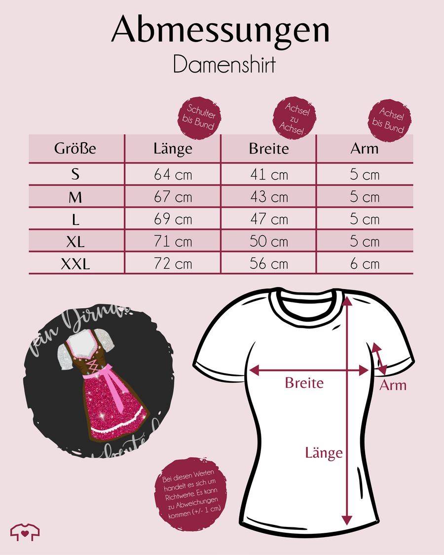 Shirtracer Mein Dirndl hat heute frei - Glitzer Optik: T-Shirt Turnbeutel Shirtracer Nur noch ein Tag übrig