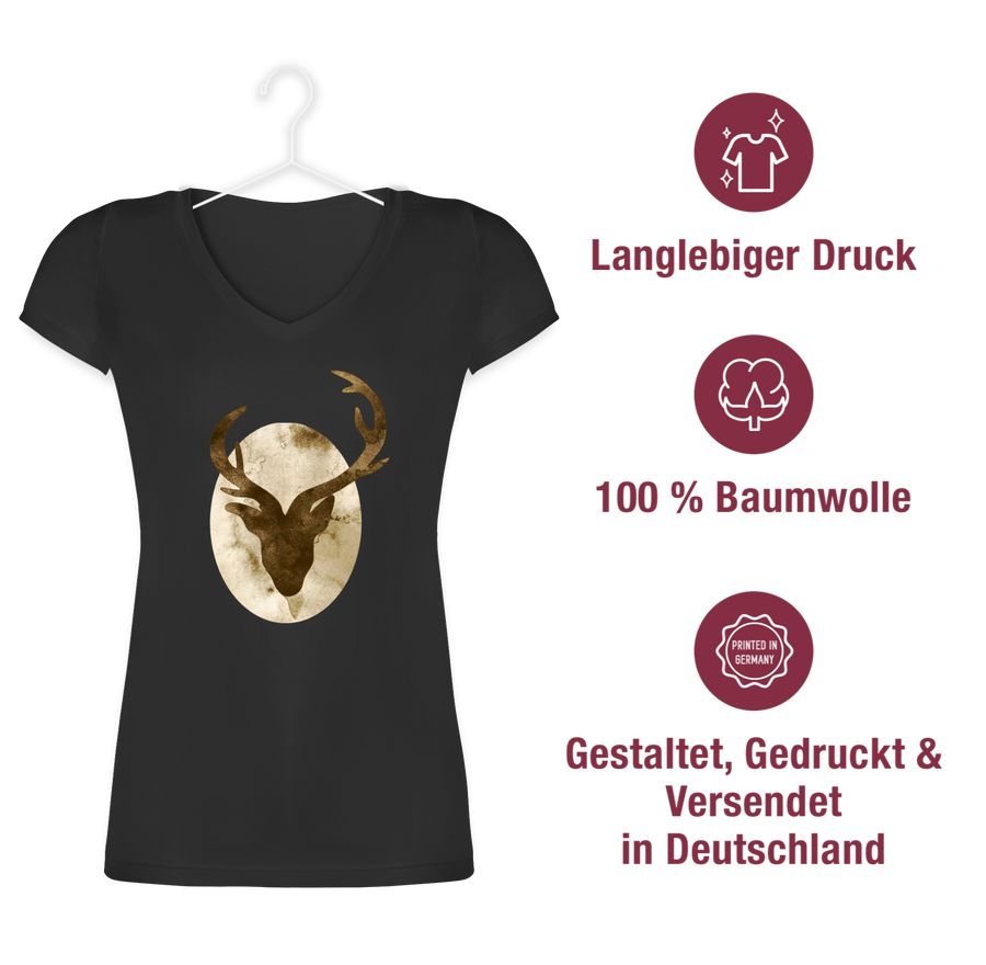 Shirtracer Hirsch - Aquarellsilhouette: T-Shirt Turnbeutel Shirtracer Im Verkauf