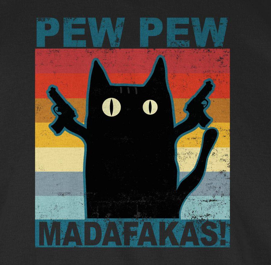 Shirtracer Pew Pew Madafakas Katze Vintage: T-Shirt Gym Bag Shirtracer Blitzverkäufe