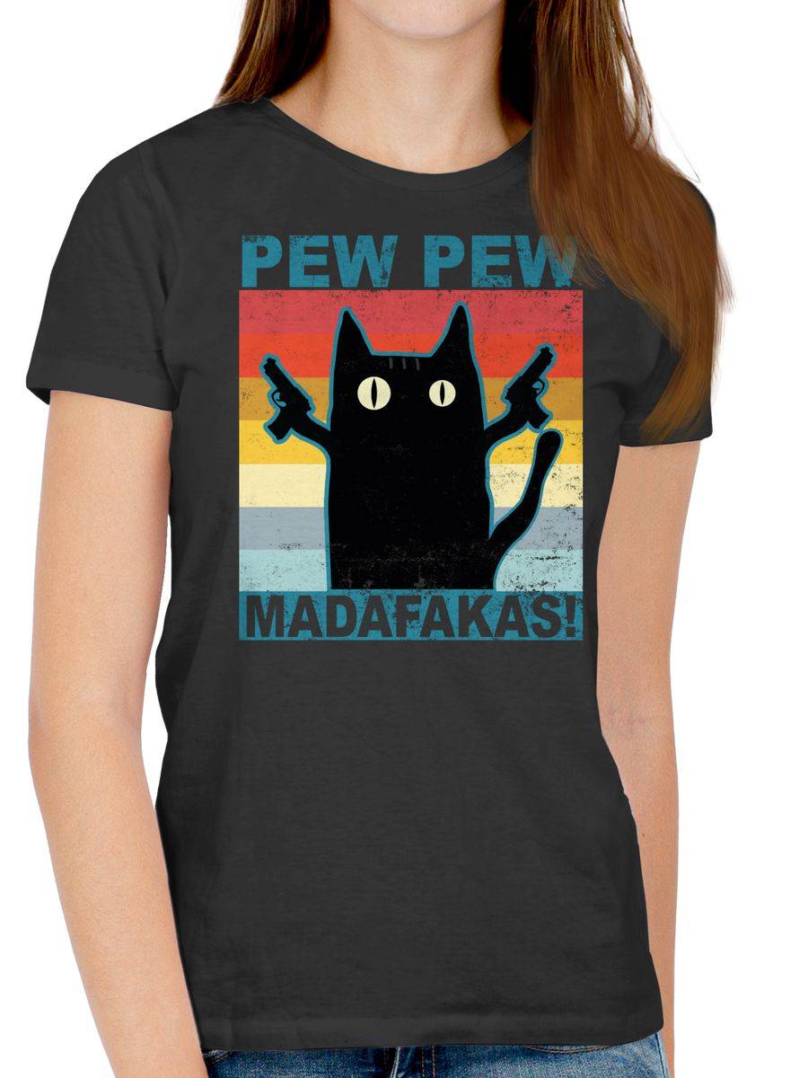 Shirtracer Pew Pew Madafakas Katze Vintage: T-Shirt Gym Bag Shirtracer Blitzverkäufe