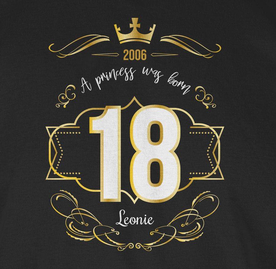 Shirtracer Geburtsjahr 2006 - A Princess was Born - mit Name: T-Shirt Rucksack Shirtracer Fabrik Onlineshop