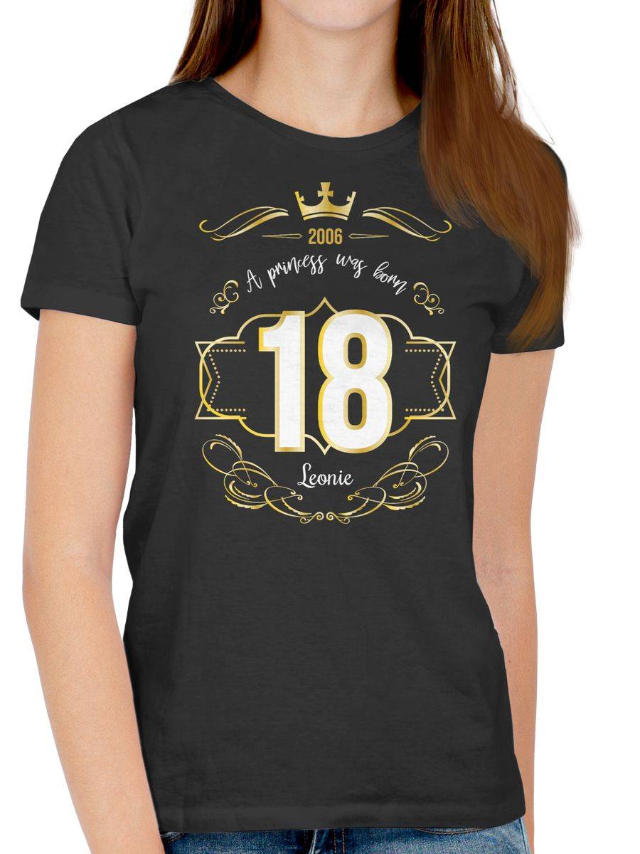 Shirtracer Geburtsjahr 2006 - A Princess was Born - mit Name: T-Shirt Rucksack Shirtracer Fabrik Onlineshop