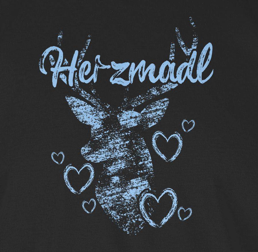 Shirtracer Herzmadl mit Hirsch und Herzen - hellblau: T-Shirt Turnbeutel Shirtracer Rabatt