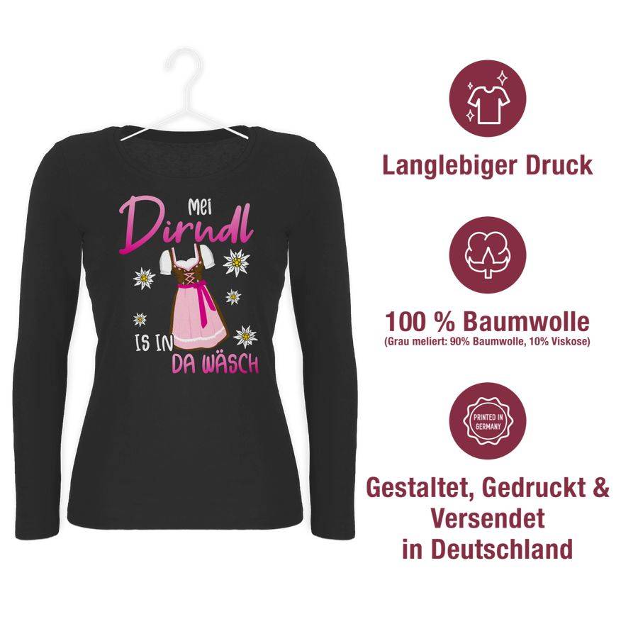 Shirtracer Mei Dirndl is in da Wäsch Edelweiss Weiss Shirts & Mehr Shirtracer Versandkostenfrei