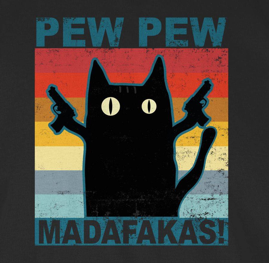 Shirtracer Pew Pew Madafakas Katze Vintage: T-Shirt Gym Bag Shirtracer Exklusivangebot