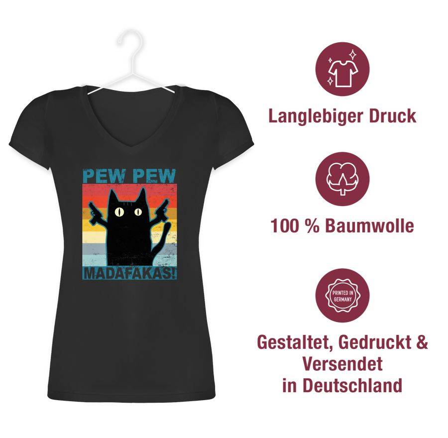 Shirtracer Pew Pew Madafakas Katze Vintage: T-Shirt Gym Bag Shirtracer Exklusivangebot