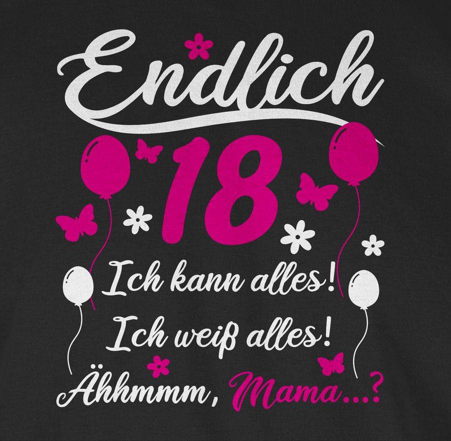 Shirtracer Endlich 18 Geschenk: T-Shirt Turnbeutel Shirtracer Weihnachtsangebot