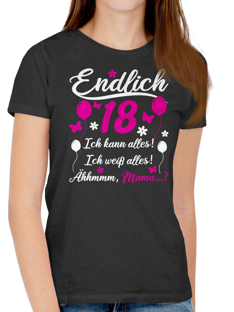 Shirtracer Endlich 18 Geschenk: T-Shirt Turnbeutel Shirtracer Weihnachtsangebot