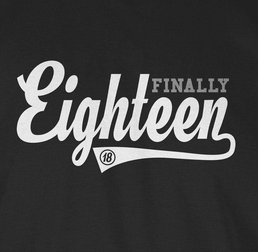 Shirtracer Finally Eighteen College Stil: Tshirt Turnbeutel Shirtracer Lagerräumung